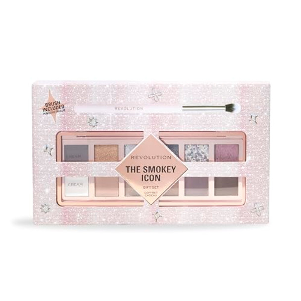 Revolution Beauty London Revolution Beauty The Rebel Icon Eyeshadow Palette Set Holiday Set With y Icon Eyeshadow Palette & Eye Blending Brush Vegan & Cruelty-