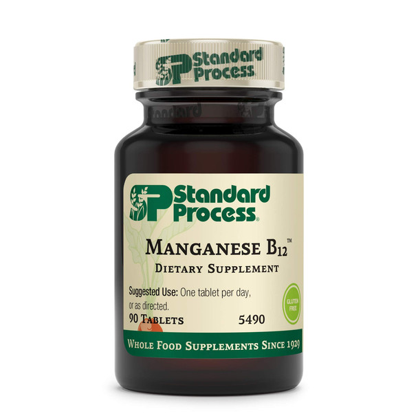 Standard Process Manganese B12 - Whole Food Hemoglobin and Antioxidant with Manganese, Organic Carrot, Maltodextrin, Copper, Organic Sweet Potato, Camu Camu, Vitamin B12-90 Tablets