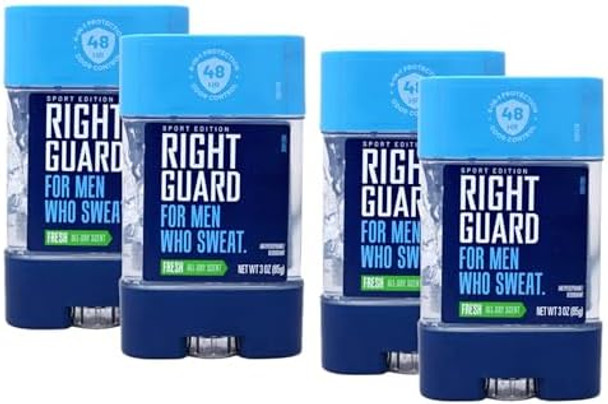 Right Guard Sport Antiperspirant And Deodorant Clear Gel Fresh 3 Ounce (Pack Of 4)