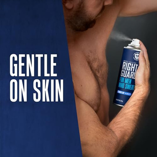 Right Guard Sport Antiperspirant & Deodorant Spray 4-In-1 Protection Spray Deodorant For Men Blocks Sweat 48-Hour Odor Control Powder Dry Scent 6 Oz.