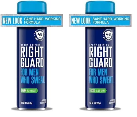 Right Guard Sport Antiperspirant & Deodorant Spray 4-In-1 Protection Spray Deodorant For Men Blocks Sweat 48-Hour Odor Control Fresh Scent 6 Oz.