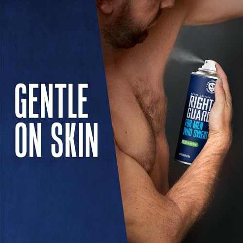 Right Guard Sport Antiperspirant & Deodorant Spray 4-In-1 Protection Spray Deodorant For Men Blocks Sweat 48-Hour Odor Control Fresh Scent 6 Oz.