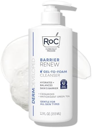 Roc Barrier Re Gel To Foam Non Drying Facial Cleanser To Hydrate Skin 12 Ounces