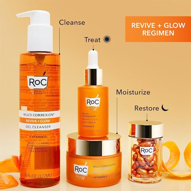 Roc Multi Correxion Revive + Glow Gel Facial Cleanser With Vitamin C & Glycolic Acid Paraben- Sulfate- Skin Care 6 Ounces