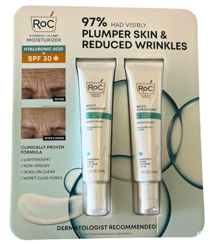 Roc Multi Correxion Hydrate & Plump Moisturizer Plus Hyaluronic Acid And Spf 30 2.5 Fl Oz 2 Pack