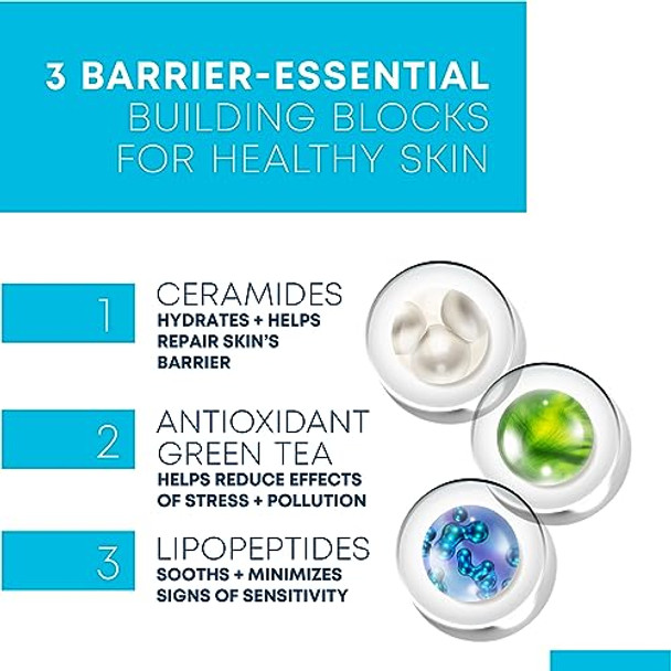 Roc Barrier Re Night Moisturizer With Ceramides & Antioxidant Green Tea And Lipo Peptides To Re Skin Barrier (2.5 Oz) With Retinol Eye Cream Packette