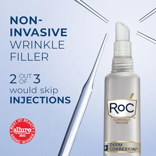 Roc Derm Correxion Fill + Treat Advanced Retinol Serum Wrinkle Filler Treatment With Hyaluronic Acid For Crow'S Feet 11 Wrinkles & Laugh Lines (.5 Fl Oz) With Retinol Packette (Packaging May Vary)