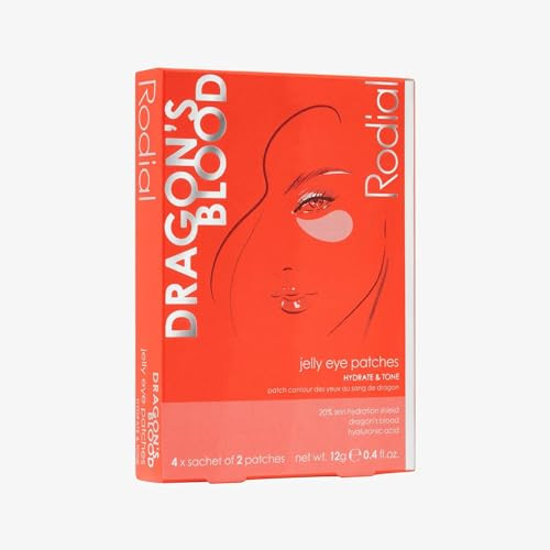 Rodial Dragon'S Blood Jelly Eye Patches (4 Sachets) Elisticity And Firmness Hyaluronic Acid And Dragon'S Blood For Plumping And Deep Hydration Makeup Prep