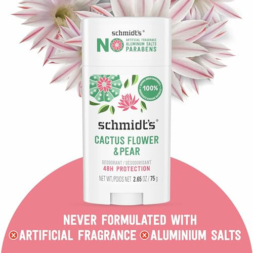 Schmidt'S Aluminum- Vegan Deodorant Cactus Flower & Pear And Fresh Rain & Birch 2 Count Each 2.65 Oz