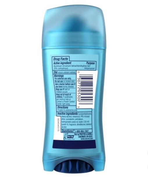 Secret Outlast Advanced Antiperspirant Deodorant 2.6Oz 4-Pack Sweat & Odor Protection For Women Ph Balancing Minerals Invisible Solid Completely Clean