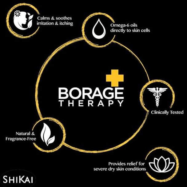 Shikai Borage Therapy Foot Cream (4.2 Oz) Fragrance- Moisturizer Lotion Healing Care For Dry Cracked Heels With Borage Seed Oil