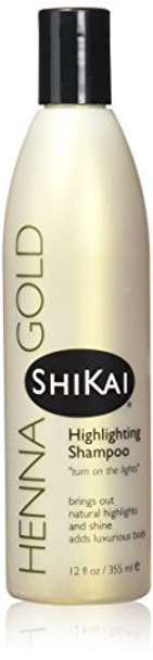 Shikai Henna Gold Highlighting Conditioner (12 Oz) Hydrating Hair Brightener Enhances Natural Color Highlights Add Moisture & Shine To Dull Hair