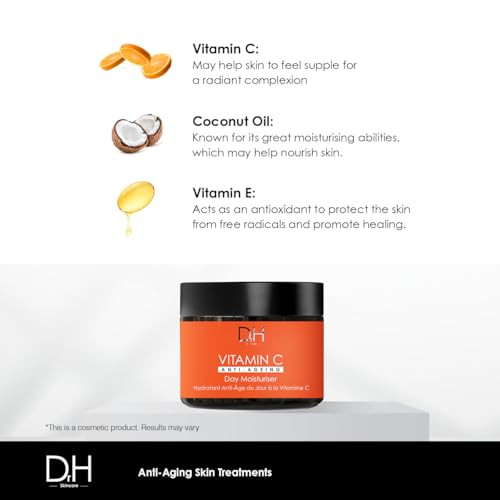 Skin Chemists Dr H Vitamin C Anti-Ageing Day Moisturiser 60Ml - Illuminate Your Day With Age-Defying Radiance - Enhance Skin Vitality Combat Signs Of Aging & Achieve A Youthful Complexion