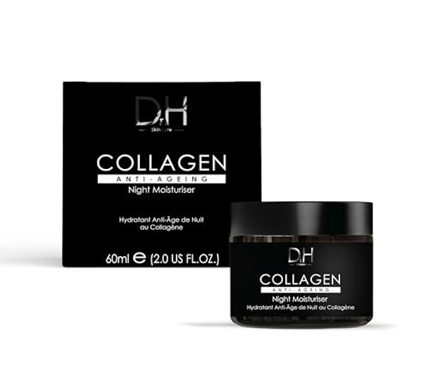 Skin Chemists Dr H Collagen Anti-Ageing Night Moisturiser 60Ml - Powerful Anti-Aging Skincare With Collagen Palmitoyl Tripeptide-1 And Lactic Acid Moisturize Firm Reduce Fine Lines & Improve Skin Texture