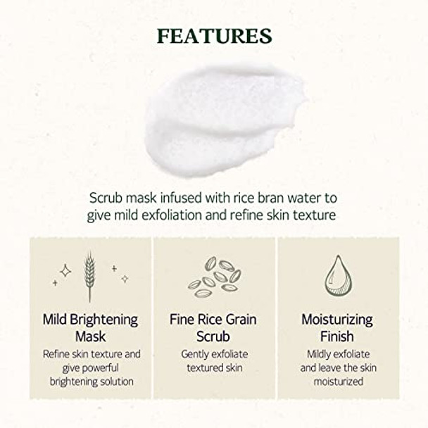 Skin Food Since 1957 Rice Daily Mask Wash Off (3.5 Oz) & Firming Facial Cleansing Foam (5.07 Fl Oz) Exfoliating Softening & Smooth The Skin