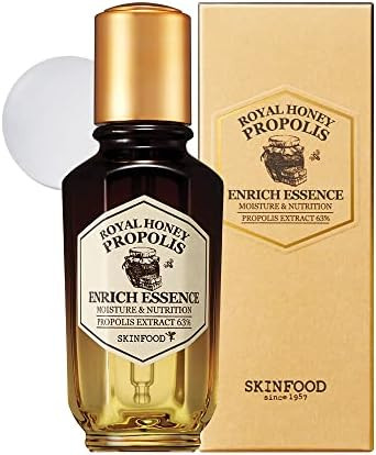 Skin Food Since 1957 Royal Honey Propolis Enrich Essence - 63% Black Bee Propolis & 10% Royal Jelly Extract Face Serum - Propolis Serum For Skin Valentine Day - 1.69 Fl. Oz. (50Ml)