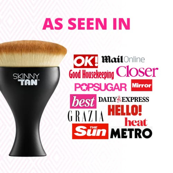 Skinny Tan Body Buffing Brush - Essential Self-Tanning Tool - Soft Vegan Bristles - Perfect For Blending - Ideal For Hard-To-Reach Areas- 1 Pc