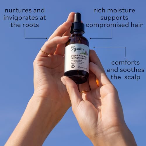 Sky Organics - Organic Rosemary Oil With Strong Roots - Hair Growth Serum With Macadamia Jojoba & Essential Oils For Scalp - Natural Beauty And Hair Care - 2 Fl Oz