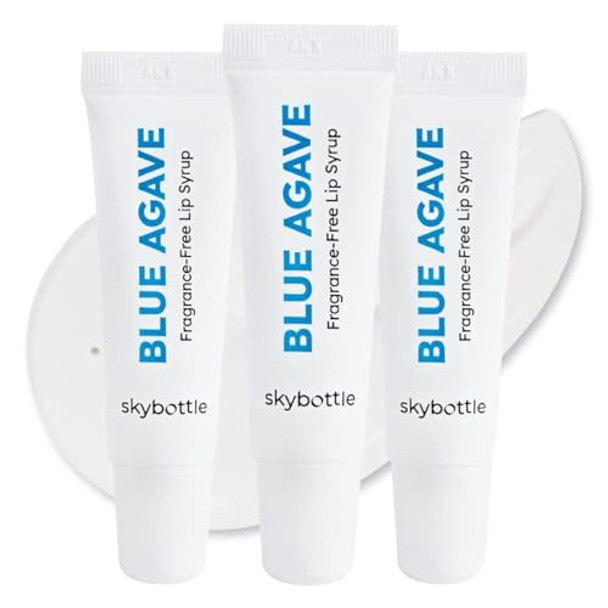 Skybottle (Pack Of 3) Unscented Blue Agave Lip Balm Syrup Highly Moisturizing Lip Gloss Vegan Jojoba Oil Soothes And Hydrates Nourishing Lip Treatment 0.3 Fl. Oz