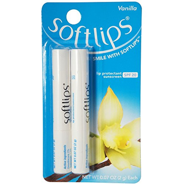 Softlips Lip Protectant Spf 20 Vanilla 2 Ea (9 Pack)