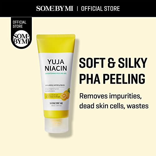 Some By Mi Yuja Niacin Brightening Peeling Gel / 4.23Oz 120Ml / For Sensitive Skin / Brightening And Moisturizing Effect / Mild Cleansing And Smooth Peeling / Sebum And Pore Care / Facial Skin Care