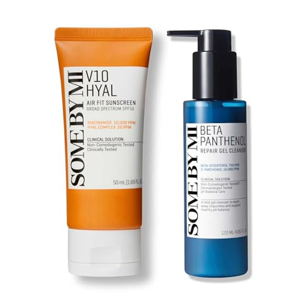 Some By Mi Beta-Panthenol Repair Gel Cleanser + V10 Hyal Air Fit Sunscreen Some By Mi Beta-Panthenol Repair Gel Cleanser + V10 Hyal Air Fit Sunscreen