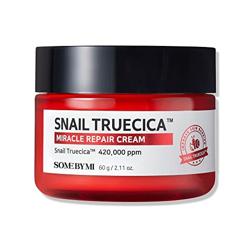Some By Mi Snail Truecica Miracle Repair Cream - 2.02Oz 60Ml - Made From Snail Mucin For Sensitive Skin - Daily Repair Face Moisturizer For Acne Marks And Strengthen Skin Barrier - Korean Skin Care