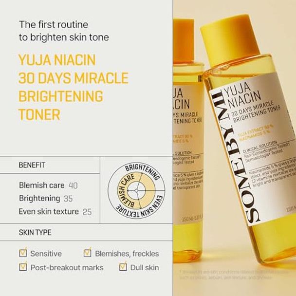 Some By Mi Yuja Niacin Anti Blemish Serum + Yuja Niacin 30 Days Miracle Brightening Toner