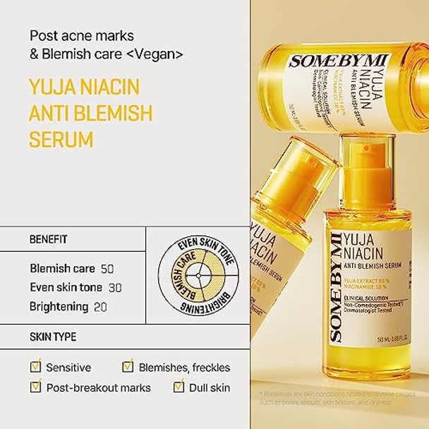Some By Mi Yuja Niacin Anti Blemish Serum + Yuja Niacin 30 Days Miracle Brightening Toner