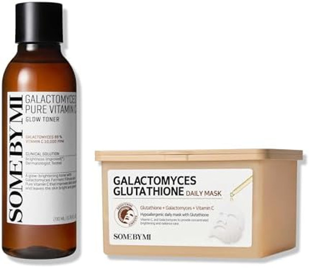 Some By Mi Galactomyces Pure Vitamin C Glow Toner + Glutathione Daily Mask