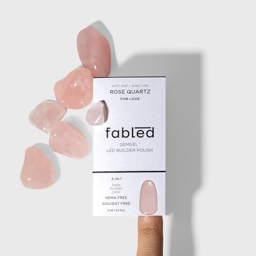 Starskin Fabled Gemgel 3-In-1 Gel Polish Base-Builder-Color & Gemstone Infused Gel Nail Polish 14+ Days Long Lasting 0 4 Fl Oz (Pink 0.4 Fl Oz)