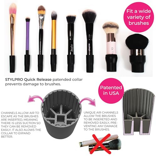 Stylpro Stylideas Stylpro Original Makeup Brush Cleaner And Dryer - Clean And Dry Makeup Brushes In 30 Seconds - Removes Dirt Pollutants And Stains - 1 Pc.