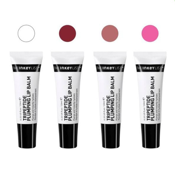 Inkey List Complete Lip Set - Tripeptide Plumping Lip Balm In Pink Berry Mocha And Clear