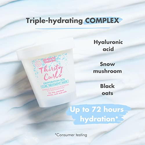 Umberto Giannini Thirsty Curls Treatment Mask 6.7 Fl Oz - Deep Conditioning Hair Mask For Dry & Dehydrated 2A-4C Curly Wavy & Coily Hair - Vegan & Cruelty- - Silicone Sulfate & Paraben