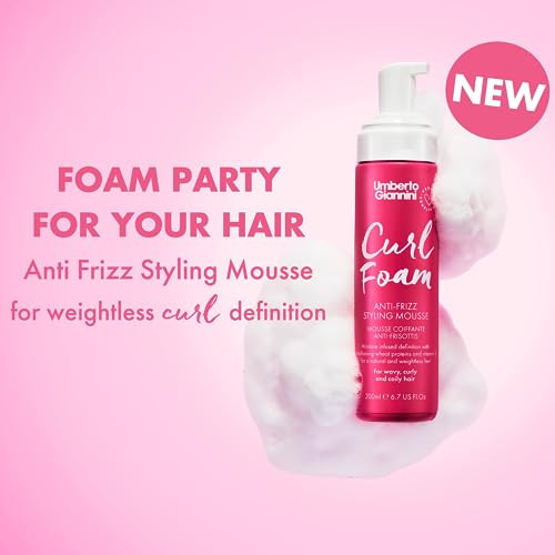 Umberto Giannini De-Frizz & Define Curl Jelly Styling Kit - Curl Foam Styling Mousse Curl Scrunching Jelly Curl Jelly Shine Leave In Conditioner And Curl Jelly Refresh Curl Spray