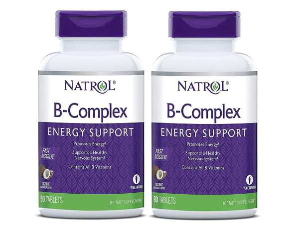 Natrol B-Complex Fast Dissolve Tablets, Coconut flavor, 90 Count 2 Pack