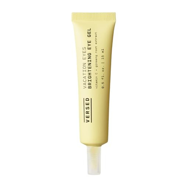 Versed Vacation Eyes Brightening Eye Gel - Lightweight Cooling Gel For Puffy Eyes With Vitamin C Ginseng Root Extract And Niacinamide - Help Reduce Under-Eye Darkness - Vegan (0.5 Fl Oz)