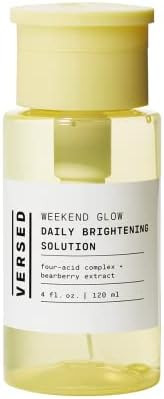 Versed Weekend Glow Daily Brightening Aha Liquid Exfoliant - Exfoliating Treatment With Vitamin C Azelaic Acid And Ahas - Helps Even Skin Tone And Post Blemish Spots - Vegan (4 Fl Oz)
