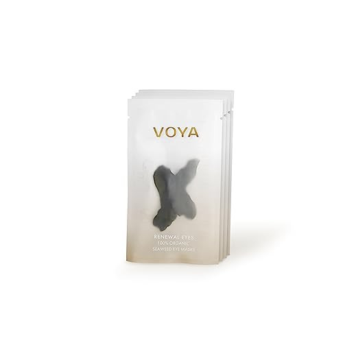 Voya Real Eyes 100% Organic Seaweed Eye Masks (4 Pairs) Hydrating Under-Eye Patches. Biodegradable Eye Patches.