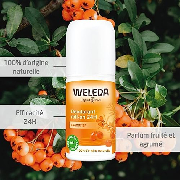 Weleda Sea Buckthorn 24H Roll-On Deodorant 1.7 Fluid Ounce For Women And Men Plant Rich Odor Protection With Sea Buckthorn Oil No Aluminum Salts