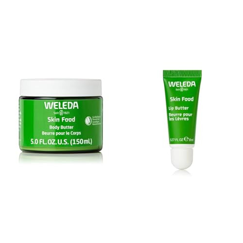 Weleda Skin Food Body Butter 5 Fluid Ounce & Skin Food Lip Butter 0.27 Ounce Plant Rich Moisturizing Lip Care With Sunflower Seed Oil Chamomile And Calendula