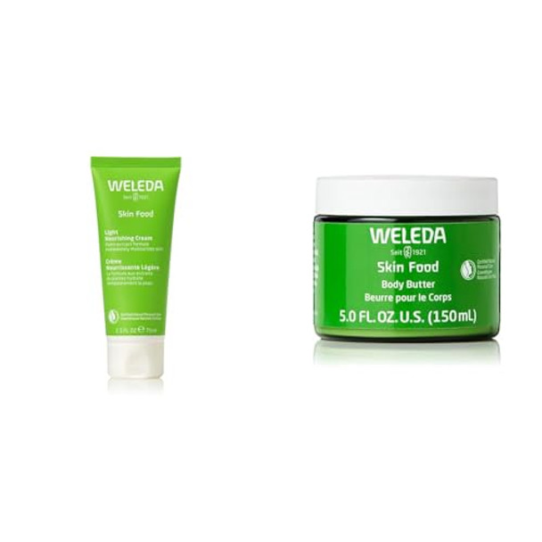 Weleda Skin Food Light Nourishing Body Cream 2.5 Fluid Ounce & Skin Food Body Butter 5 Fluid Ounce