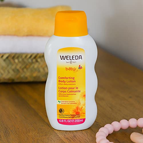Weleda Baby Calendula Comforting Body Lotion Plant Rich Moisturizer With Calendula Chamomile Sweet Almond And Sesame Oils 6.8 Fl Oz