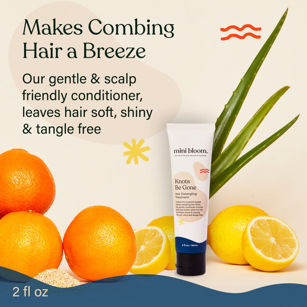 Knots Be Gone Detangling Conditioner Treatment | Detangler Baby & Kid Safe | Shea Butter Plant Rich Oils & Flower Extracts | Leaves Hair Soft Shiny Manageable & Tangle-free Travel Size