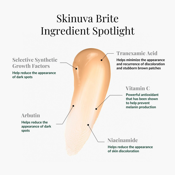 Skinuva® Brite Dark Spot Treatment – Tone-Enhancing Cream Formulated with Growth Factors Vitamin C and Niacinamide For All Skin Types Visit the Skinuva Store
