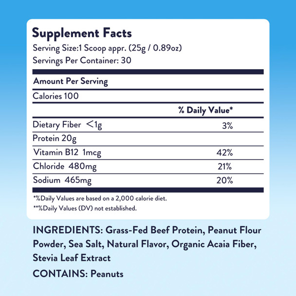 Equip Foods Prime Protein Powder | Clean Grass Fed Beef Protein Isolate | Carnivore Protein Powder | Paleo Keto Friendly | Gluten Dairy Free | 30 Servings Peanut Butter