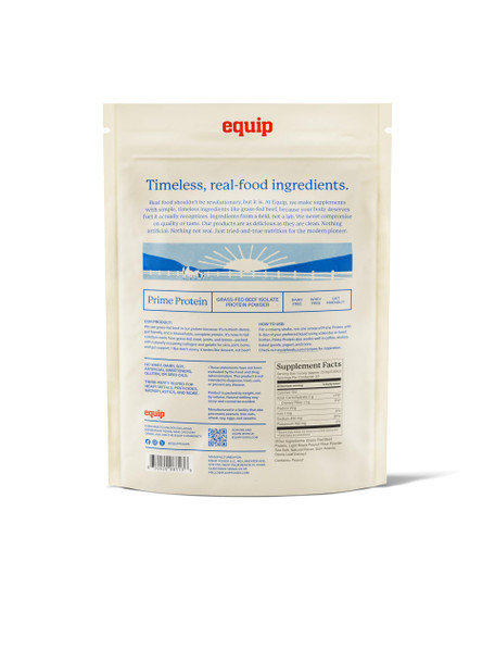 Equip Foods Prime Protein Powder | Clean Grass Fed Beef Protein Isolate | Carnivore Protein Powder | Paleo Keto Friendly | Gluten Dairy Free | 30 Servings Peanut Butter