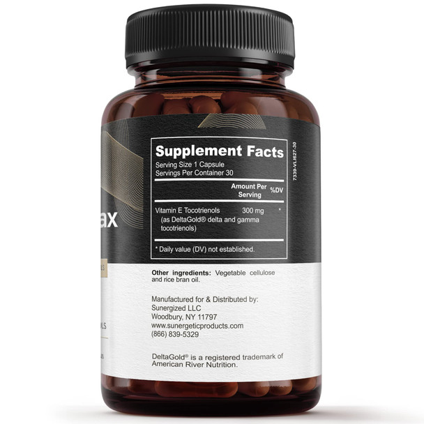 Sunergetic Premium Annatto Tocotrienol Supplement – with DeltaGold – Tocotrienols Vitamin E 300 mg – Supports Liver Immune & Heart Health - Delta + Gamma Tocotrienols (30 Liquid Capsules)