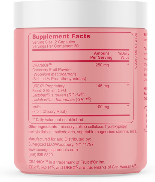 Sunergetic Premium Vaginal Probiotics for Women – Clinically Studied Lactobacillus Vaginal Probiotic with Prebiotic & Cranberry to Balance PH Reduce Odor Urinary Tract Support & Feminine Health – 60 Capsules Sunergetic Premium Vaginal Probiotics for Women – Clinically Studied Lactobacillus Vaginal Probiotic with Prebiotic & Cranberry to Balance PH Reduce Odor Urinary Tract Support & Feminine Health – 60 Capsules