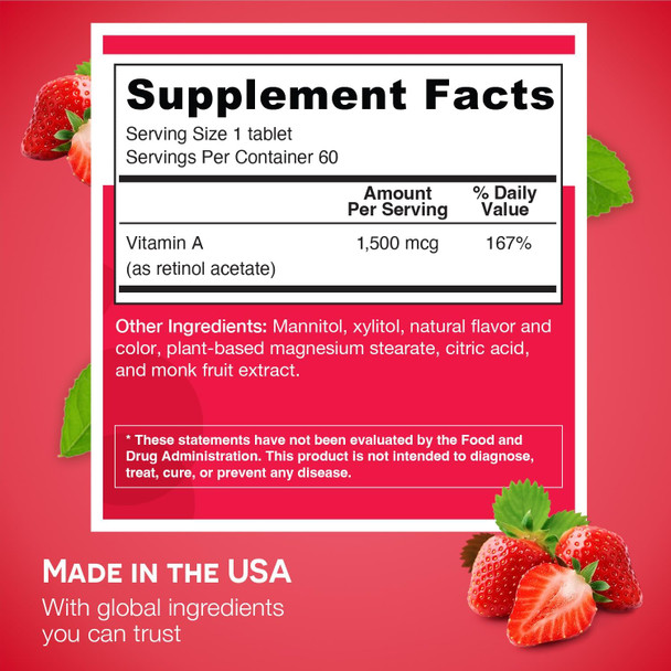 EZ Melts Dissolvable Vitamin A 5000 IU Sugar-Free 2-Month Supply